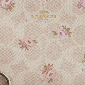 Corner Zip Wristlet In Signature Canvas With Floral Print
