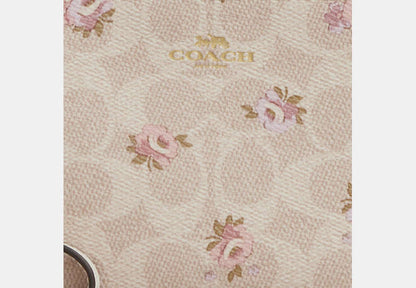 Corner Zip Wristlet In Signature Canvas With Floral Print