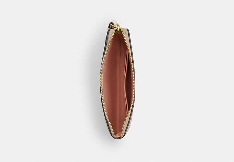 Corner Zip Wristlet In Signature Canvas With Floral Print