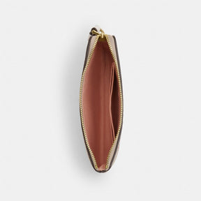 Corner Zip Wristlet In Signature Canvas With Floral Print