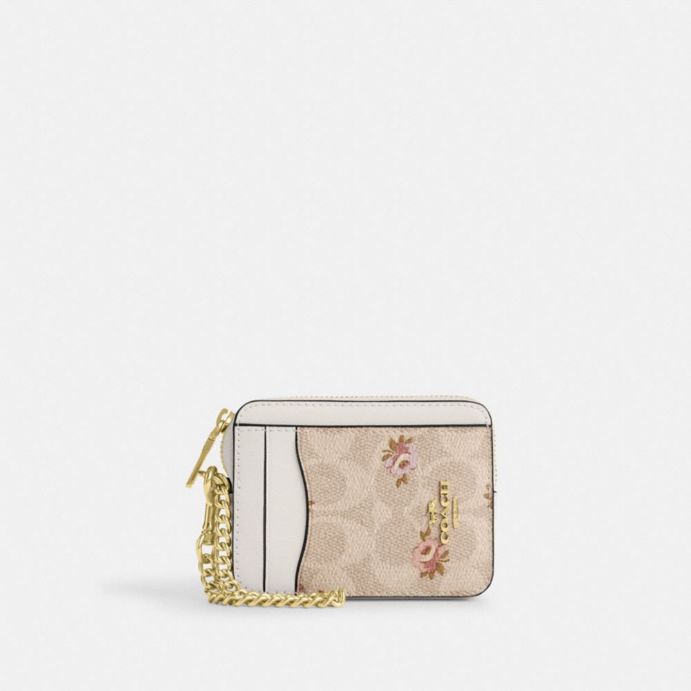 Zip Card Case In Signature Denim