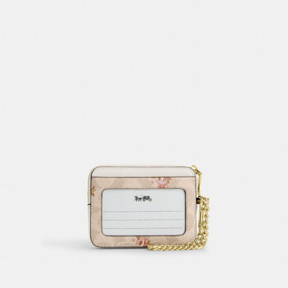 Zip Card Case In Signature Denim