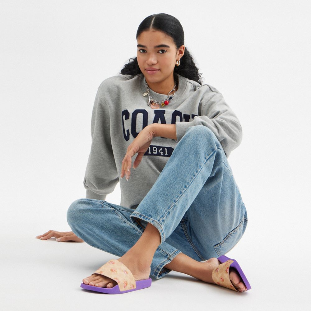 Udele Sport Slide In Signature Canvas With Floral Print