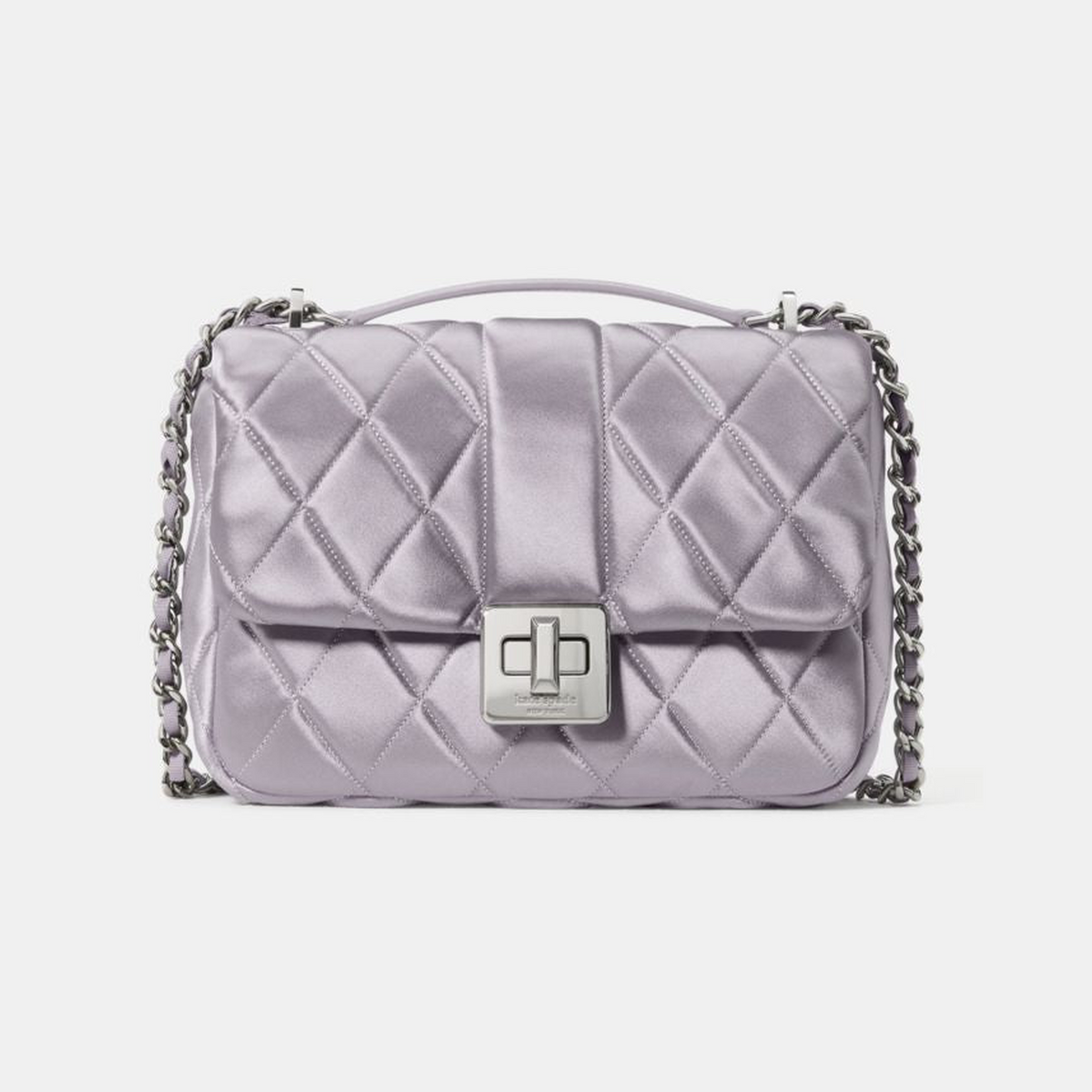 Carey Quilted Satin Small Flap Crossbody