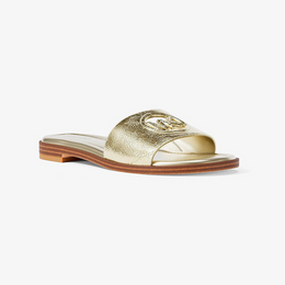 Carissa Crackled Metallic Slide Sandal