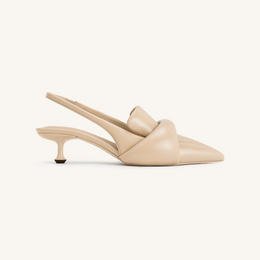 Carla Soft Padded Kitten Heel Pumps - Apricot