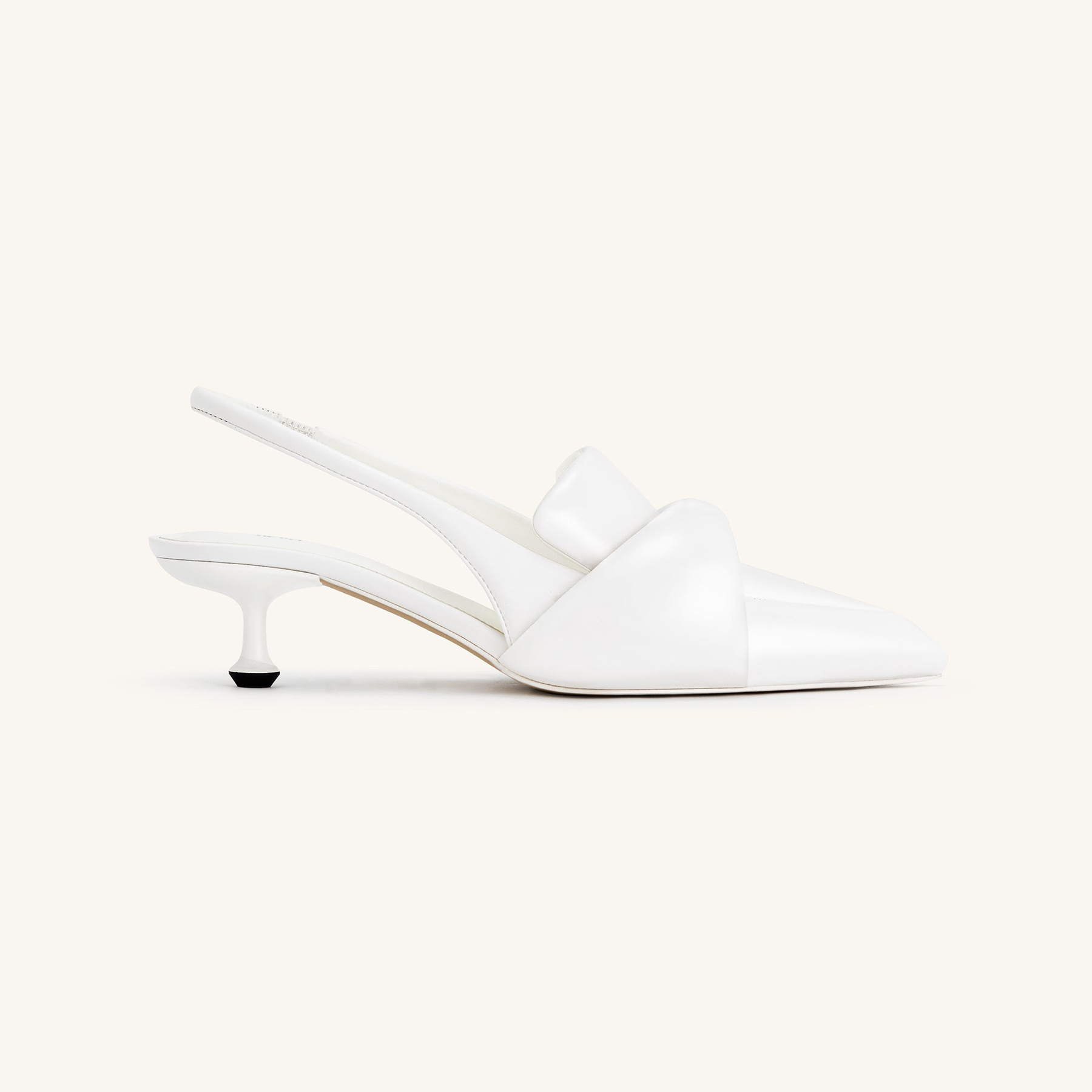 Carla Soft Padded Kitten Heel Pumps - White