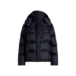 Carly Water-Repellent Quilted Duck Down Wind Resistant Detachable Hood Short Puffer Jacket