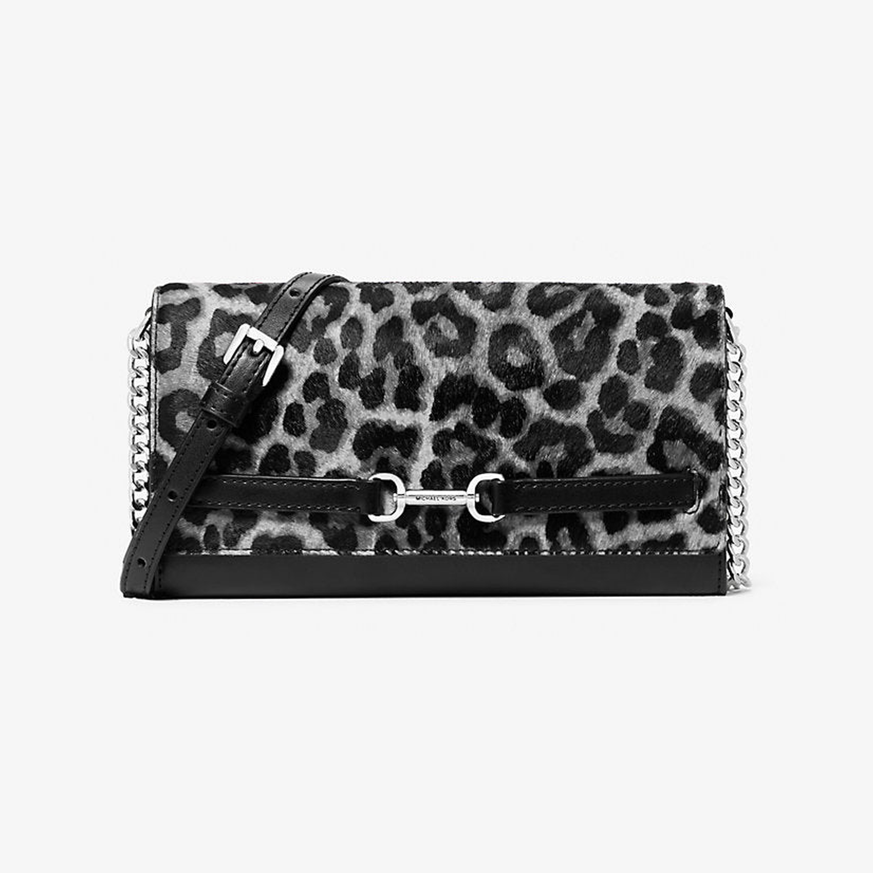 Carson Large Leopard Print Calf Hair Convertible Crossbody Bag