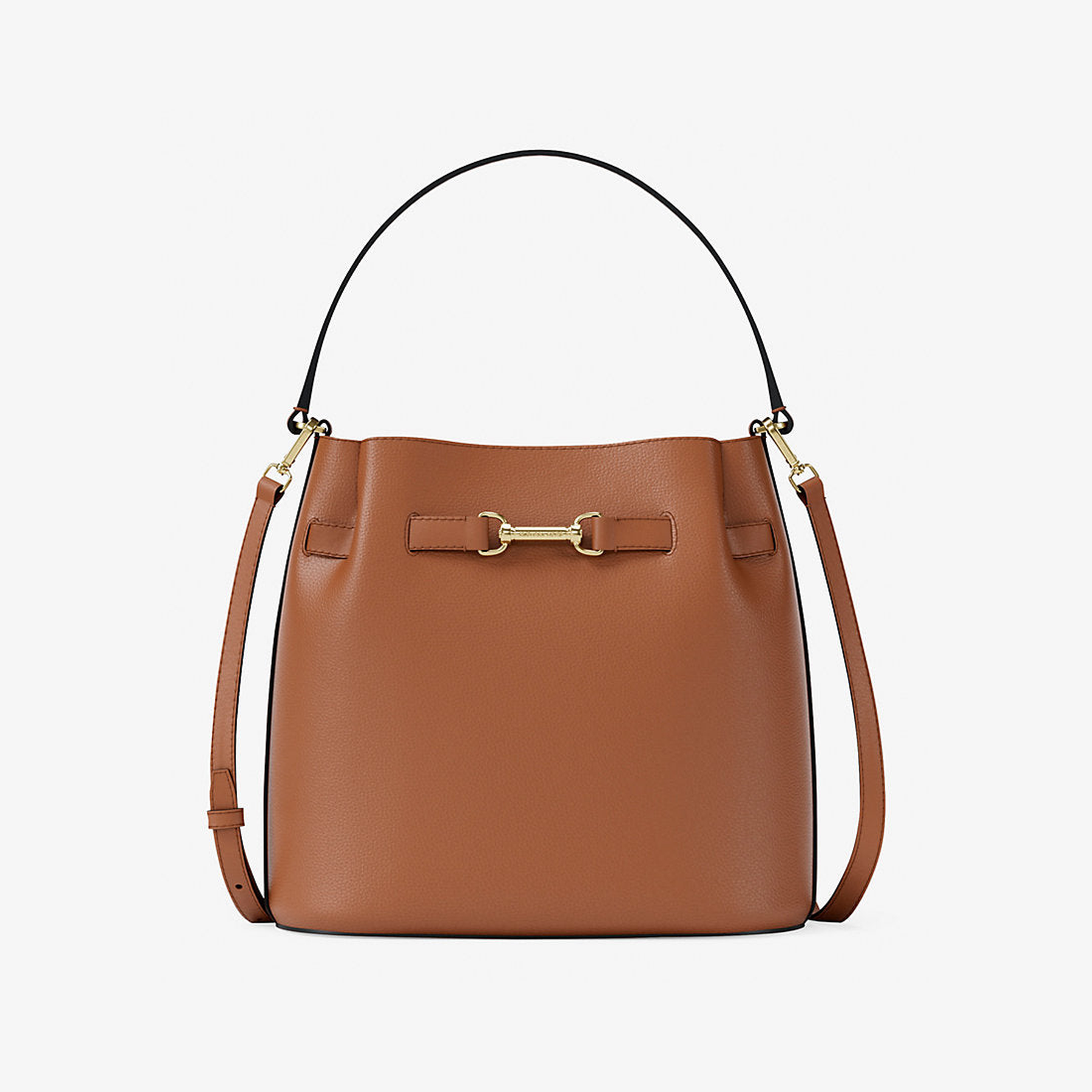 Carson Medium Pebbled Leather Convertible Bucket Crossbody Bag