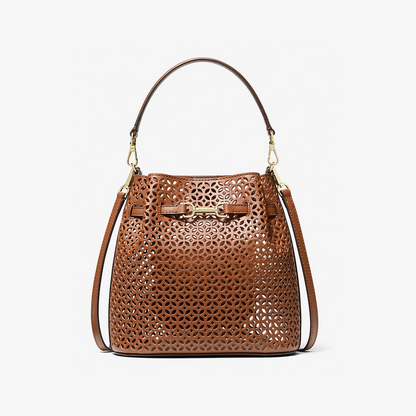 Carson Small Floral Laser Cut Bucket Crossbody Bag