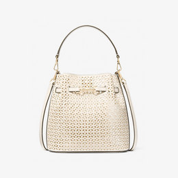 Carson Small Floral Laser Cut Bucket Crossbody Bag