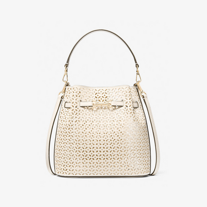 Carson Small Floral Laser Cut Bucket Crossbody Bag