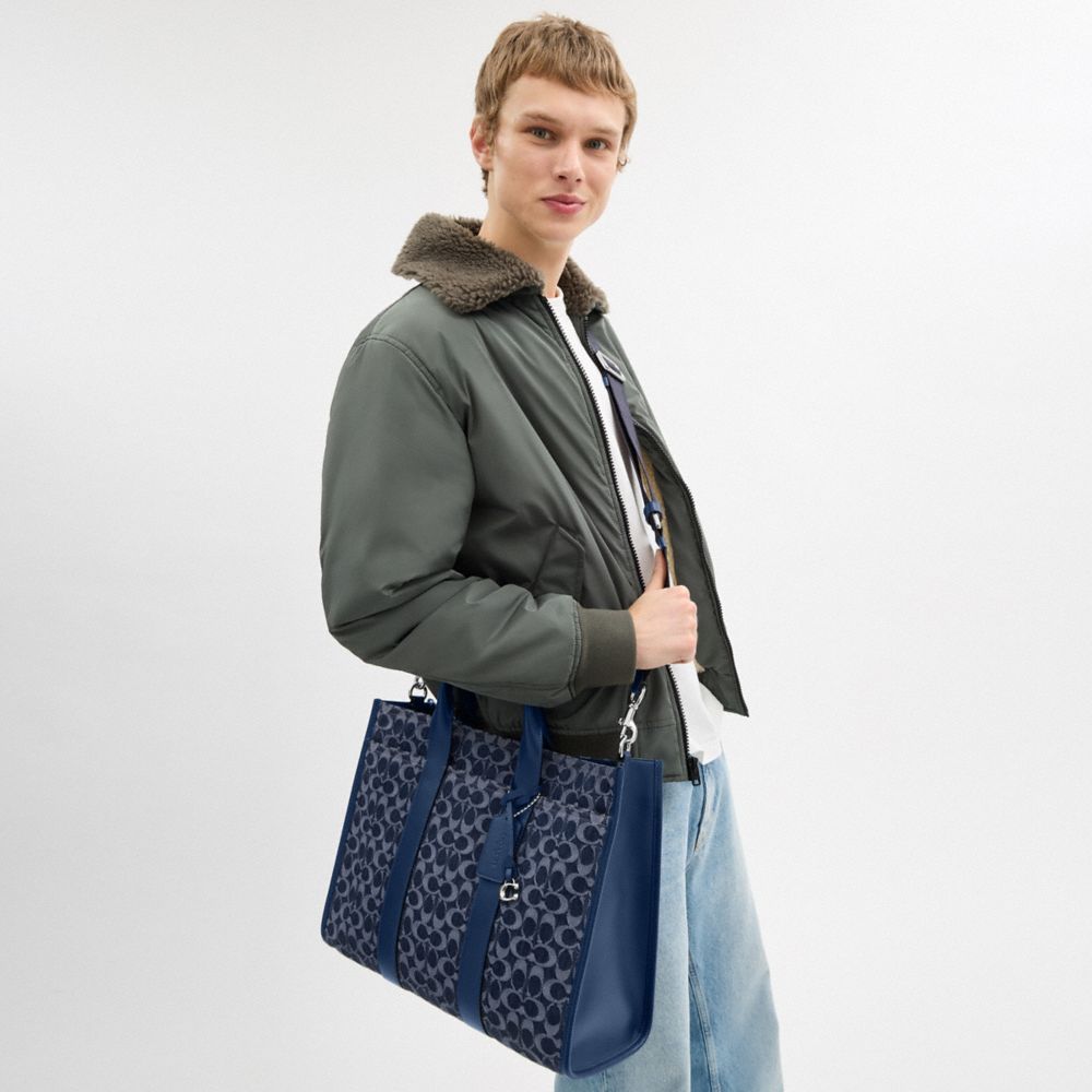 Wesley Tote In Signature Denim