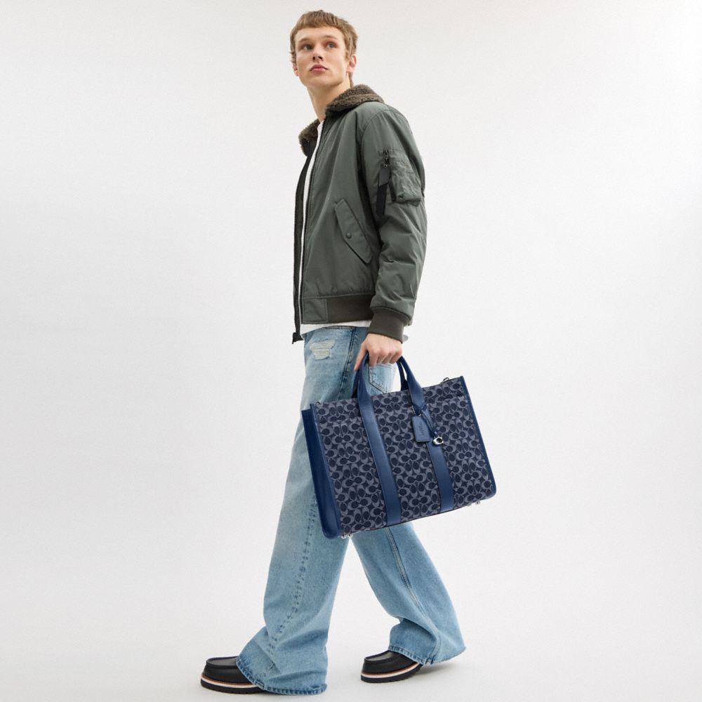Wesley Tote In Signature Denim