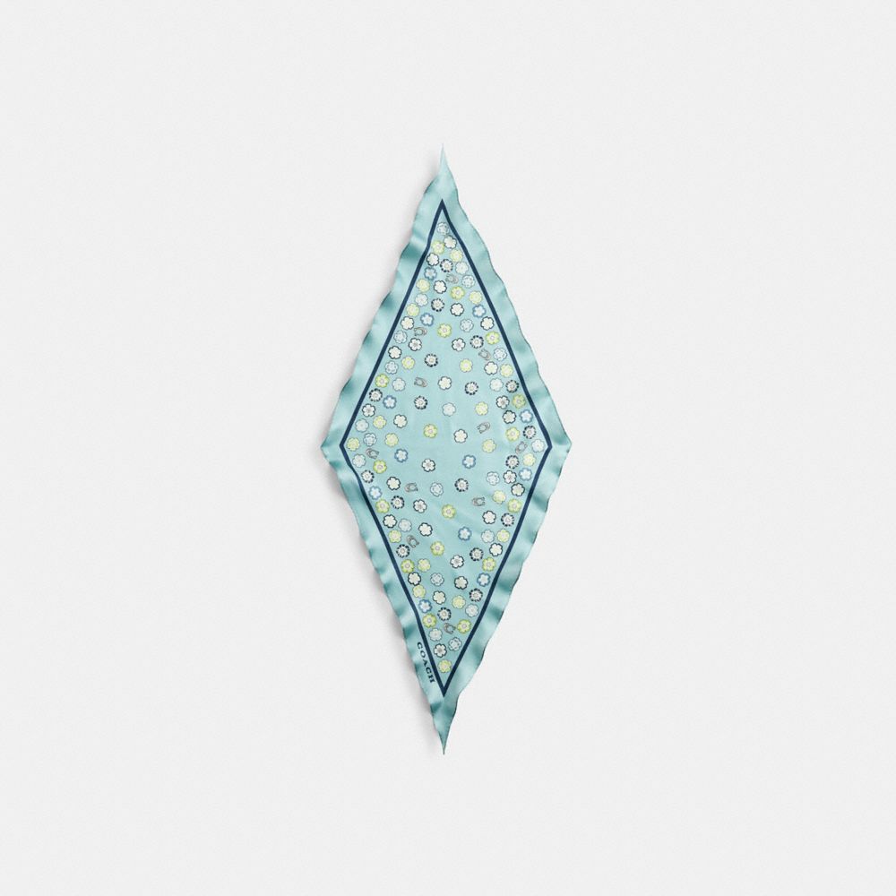 Waterfall Tea Rose Print Silk Diamond Scarf