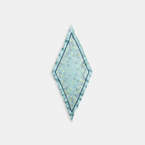 Waterfall Tea Rose Print Silk Diamond Scarf