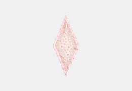 Waterfall Tea Rose Print Silk Diamond Scarf