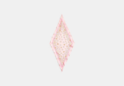Waterfall Tea Rose Print Silk Diamond Scarf