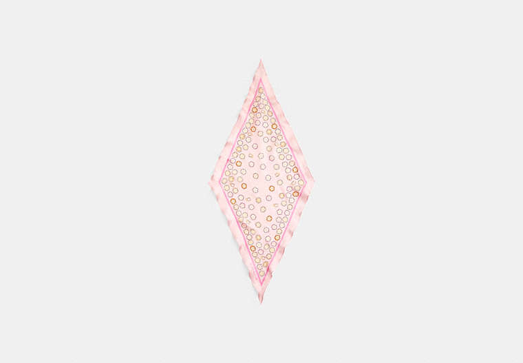Waterfall Tea Rose Print Silk Diamond Scarf