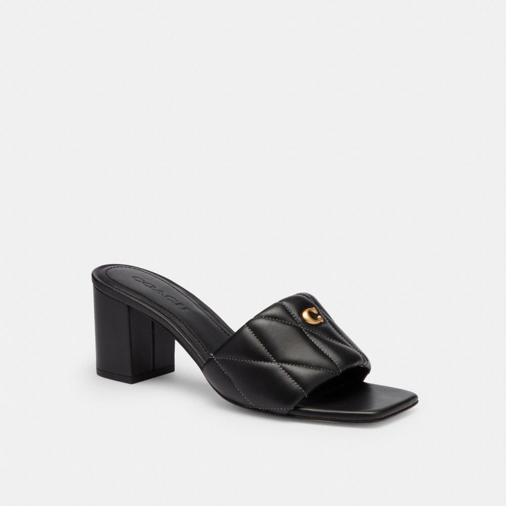 Holly Block Heel Sandal With Quilting