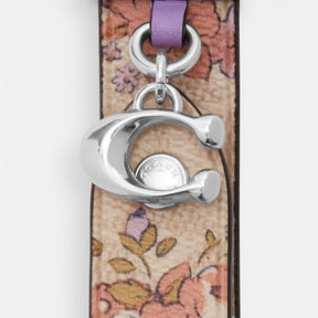 Trigger Snap Bag Charm With Floral Print