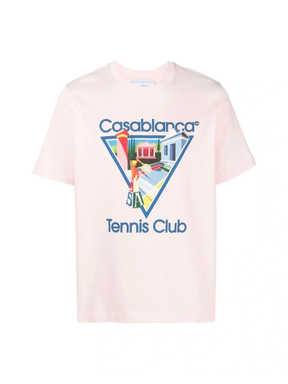 Casablanca Le Joueuse Tennis Club Design Pink T Shirt