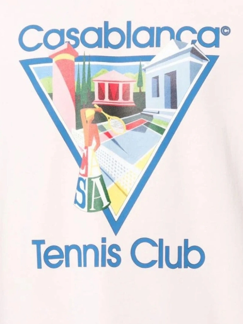Casablanca Le Joueuse Tennis Club Design Pink T Shirt