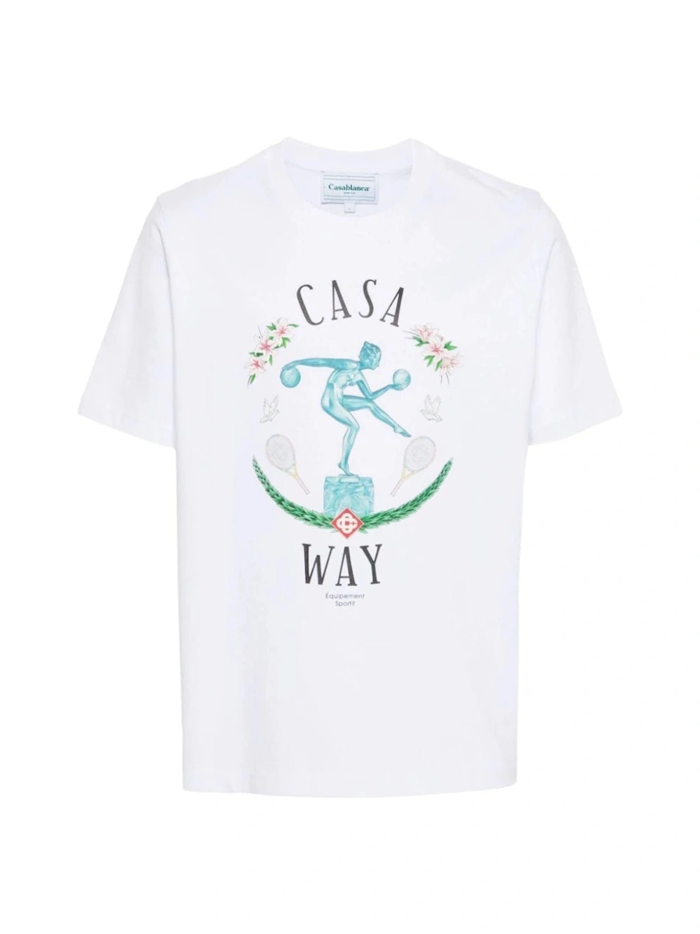 Casablanca Statue En Marbe Design White T Shirt