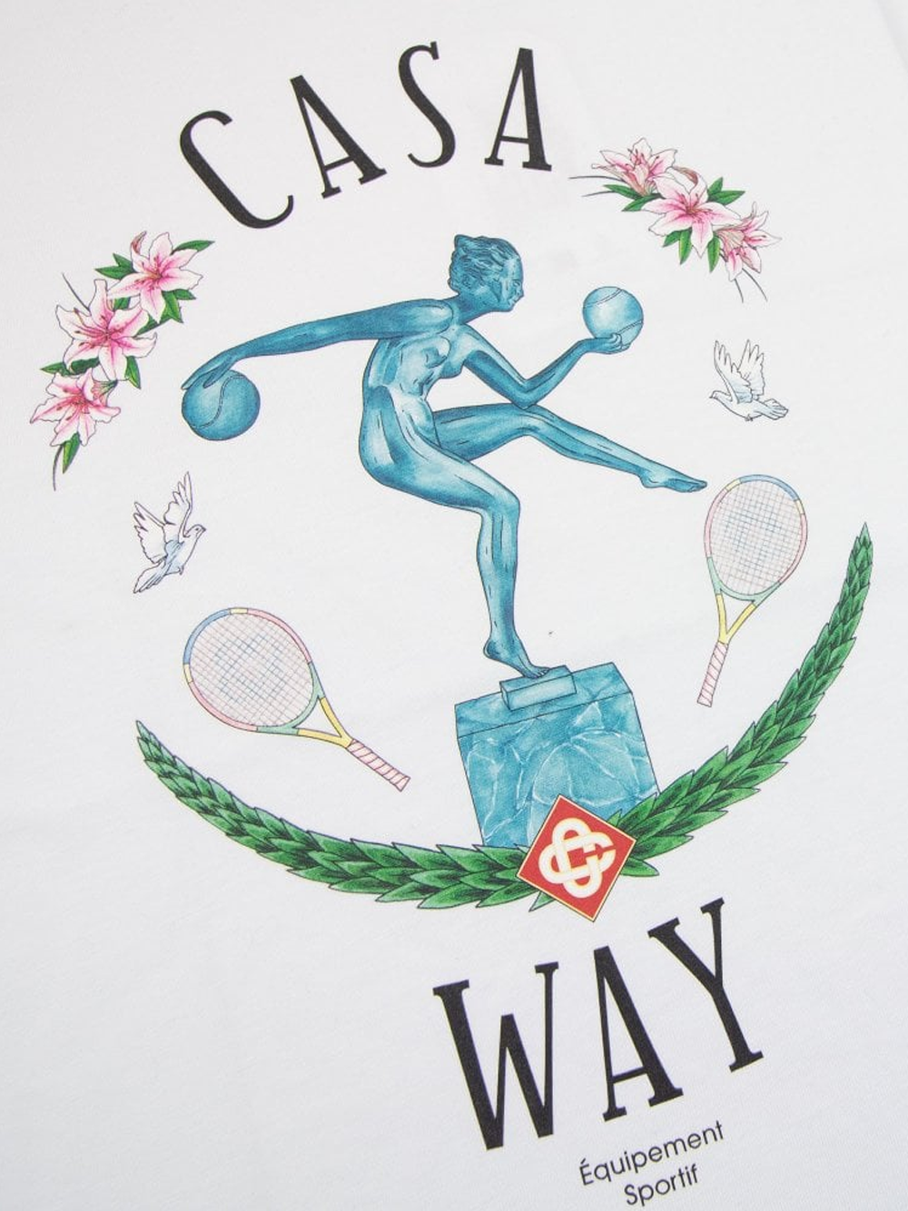 Casablanca Statue En Marbe Design White T Shirt