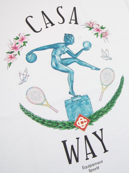 Casablanca Statue En Marbe Design White T Shirt