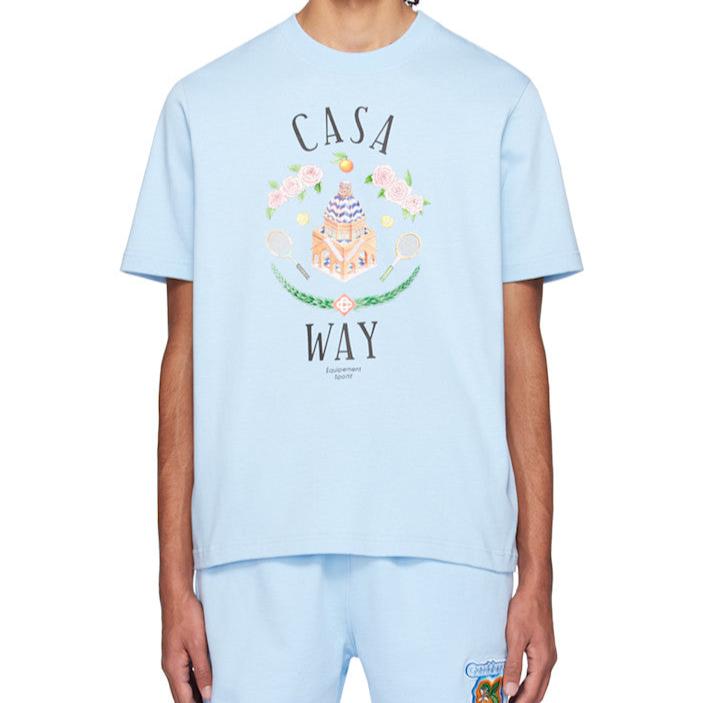 CASABLANCA Casablanca Blue 'Casa Way' T-Shirt - Size: XS T-Shirts | Shop From The Mirage
