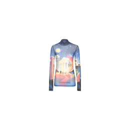 Casablanca Blue Knitwear with Multicolor Print