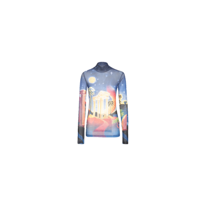Casablanca Blue Knitwear with Multicolor Print