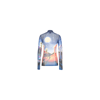 Casablanca Blue Knitwear with Multicolor Print