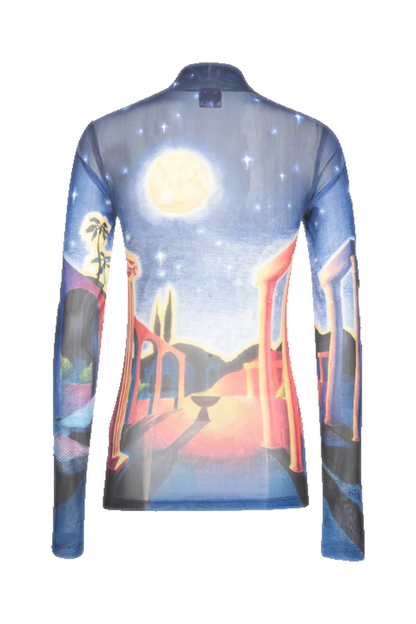Casablanca Blue Knitwear with Multicolor Print
