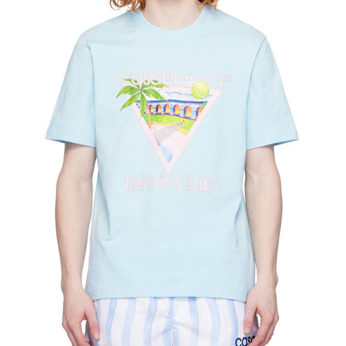 CASABLANCA Casablanca Blue 'Tennis Club' Icon T-Shirt - Size: S T-Shirts | Shop From The Mirage