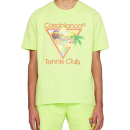 CASABLANCA Green 'Afro Cubism Tennis Club' T-Shirt