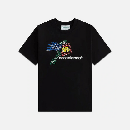 Casablanca Men's black casablanca croquis de tennis t-shirt