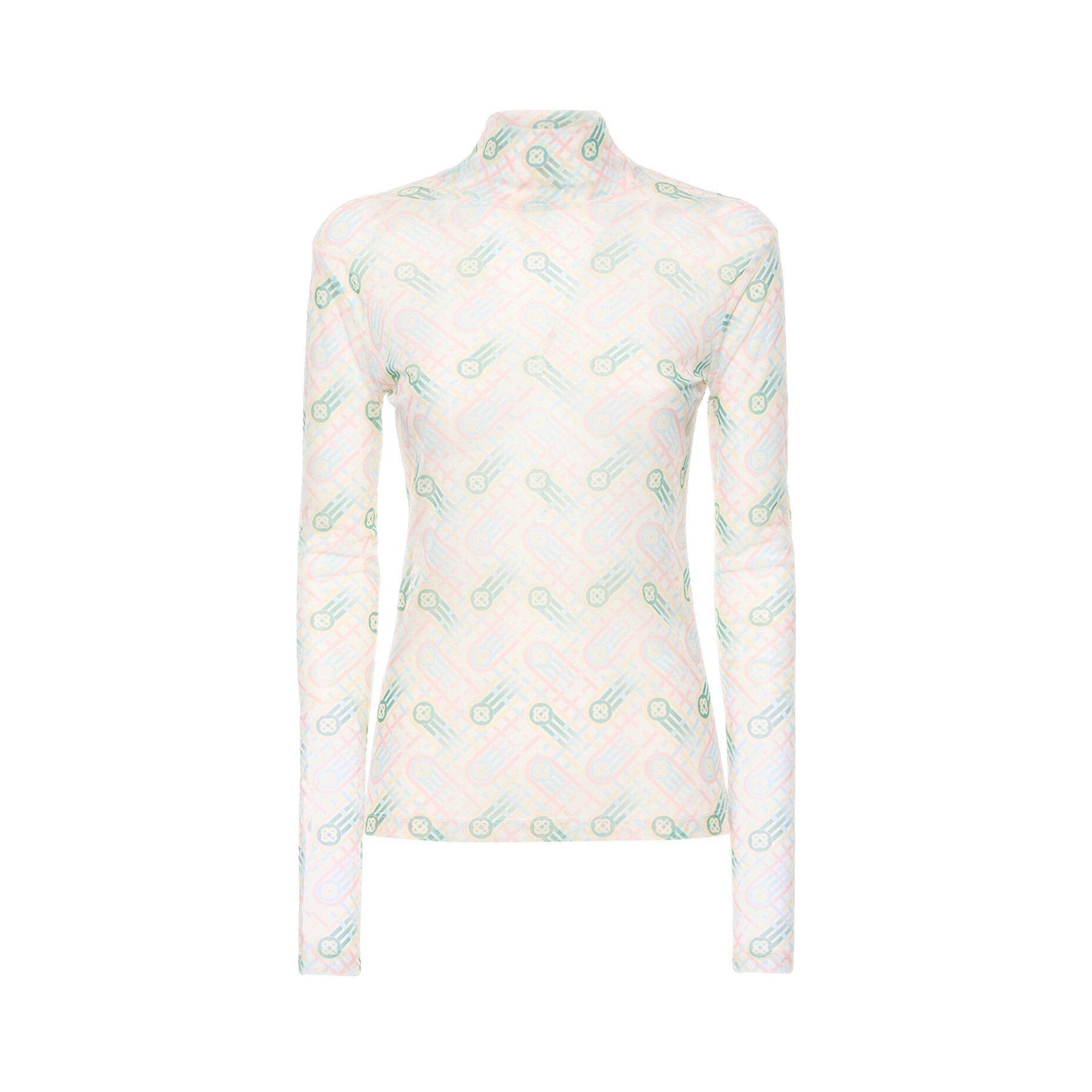 Casablanca Printed monogram stretch mesh l/s top