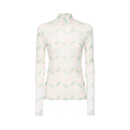 Casablanca Printed monogram stretch mesh l/s top