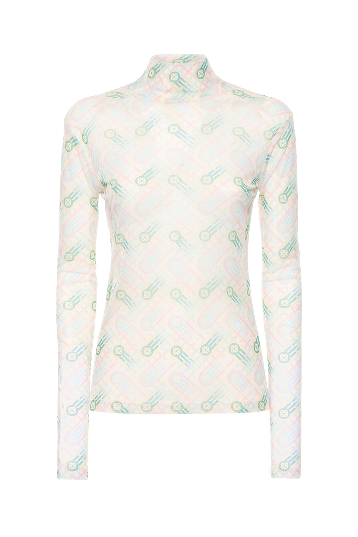 Casablanca Printed monogram stretch mesh l/s top