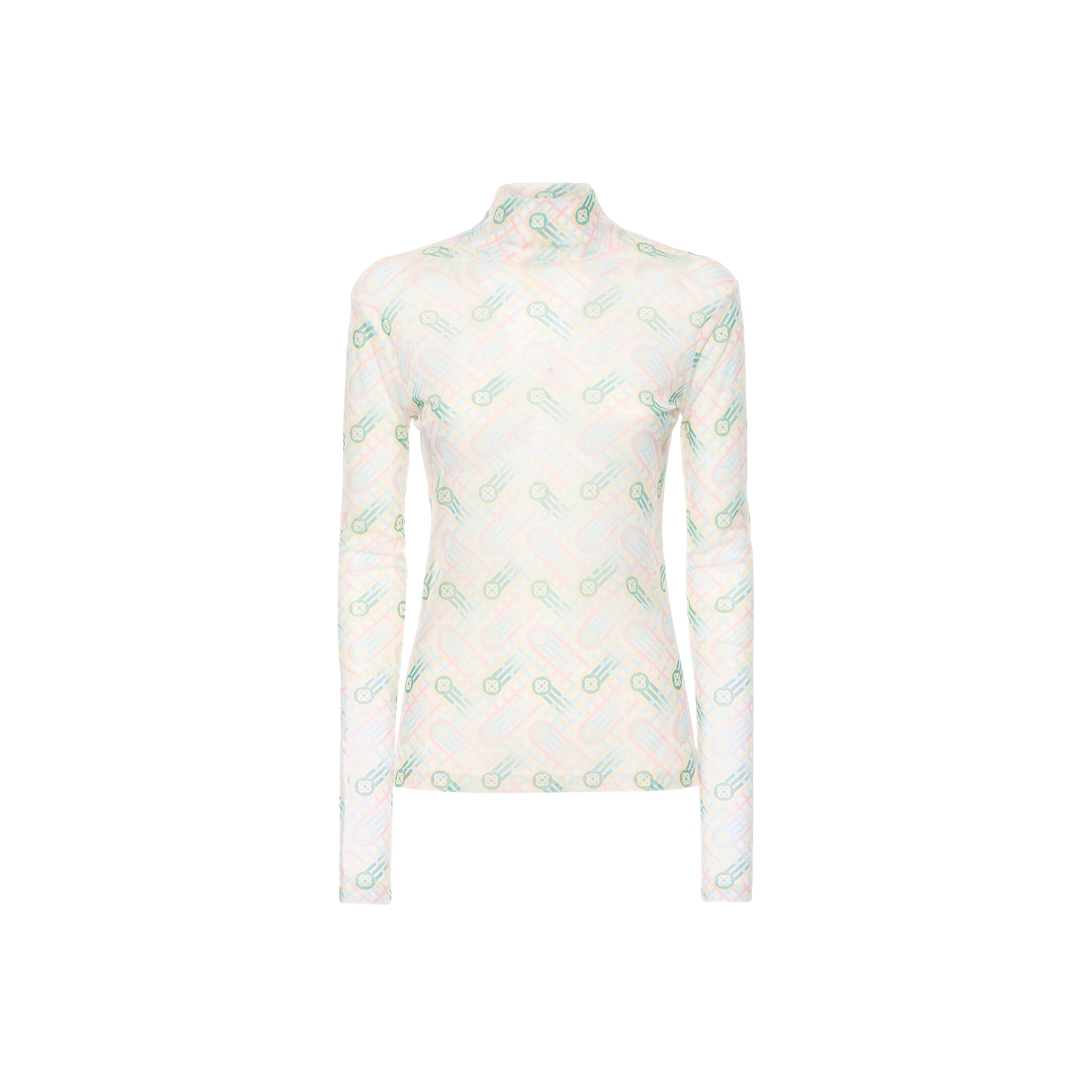 Casablanca Printed monogram stretch mesh l/s top