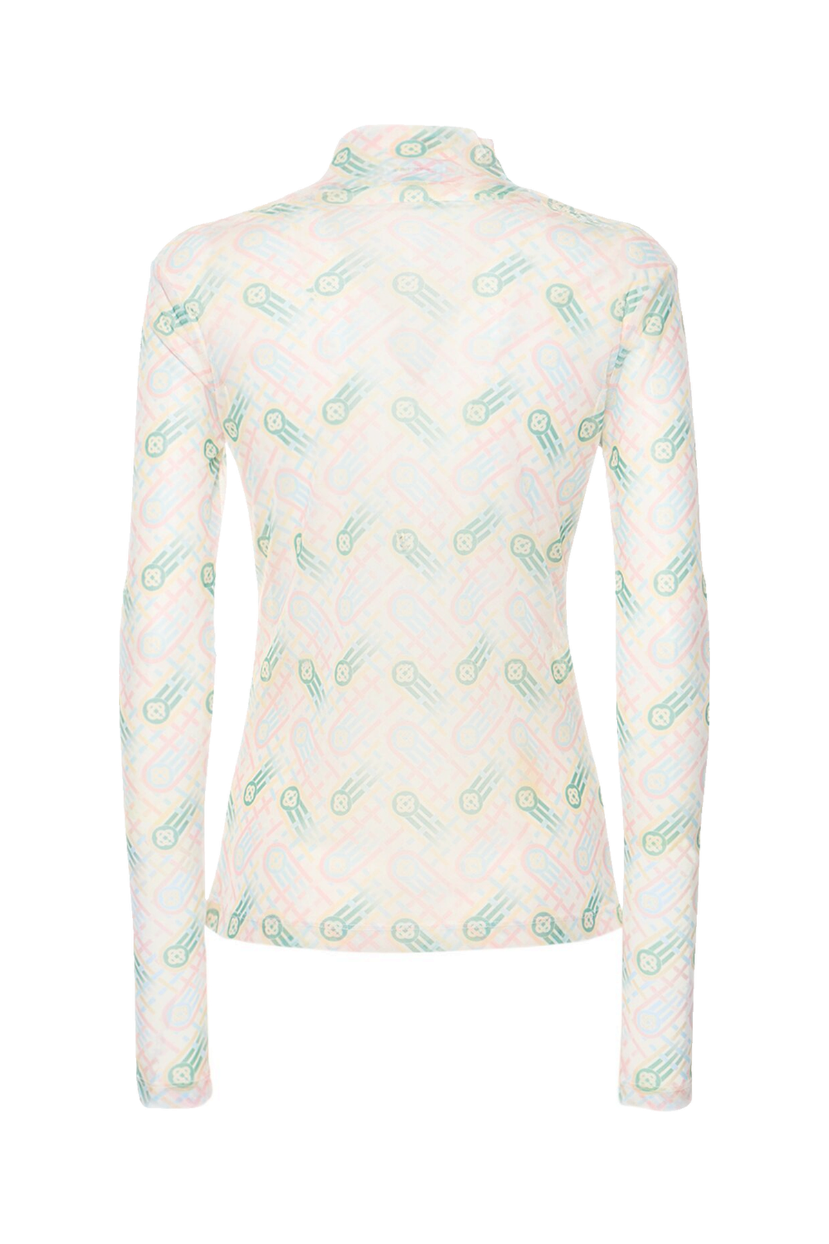 Casablanca Printed monogram stretch mesh l/s top