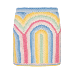 Casablanca Rainbow Crochet Mini Skirt