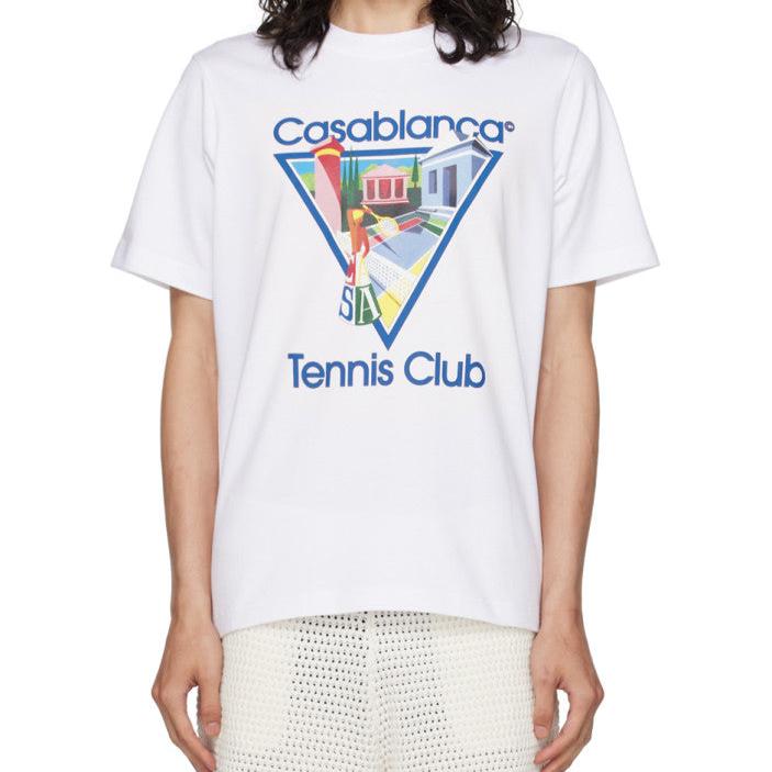 CASABLANCA CASABLANCA White 'La Joueuse' T-Shirt - Size: XL T-Shirts | Shop From The Mirage