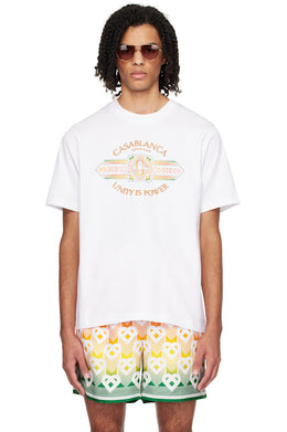 CASABLANCA White 'Unity Is Power' T-Shirt