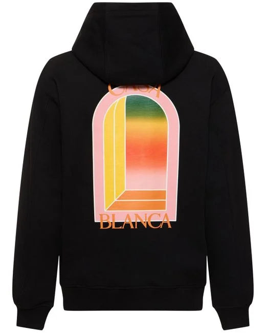 Casablanca Gradient Arch Organic Cotton Hoodie Black