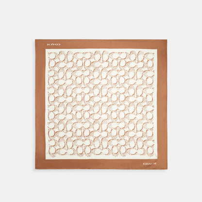 Iconic Motifs Print Silk Square Scarf