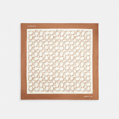 Iconic Motifs Print Silk Square Scarf